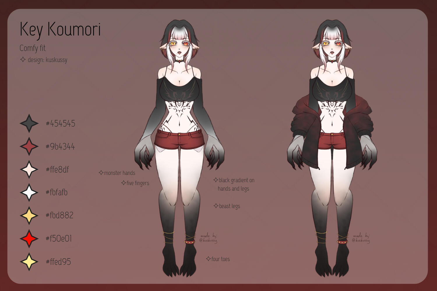 ✦ KEY MORI COMFY OUTFIT REF SHEET ✦